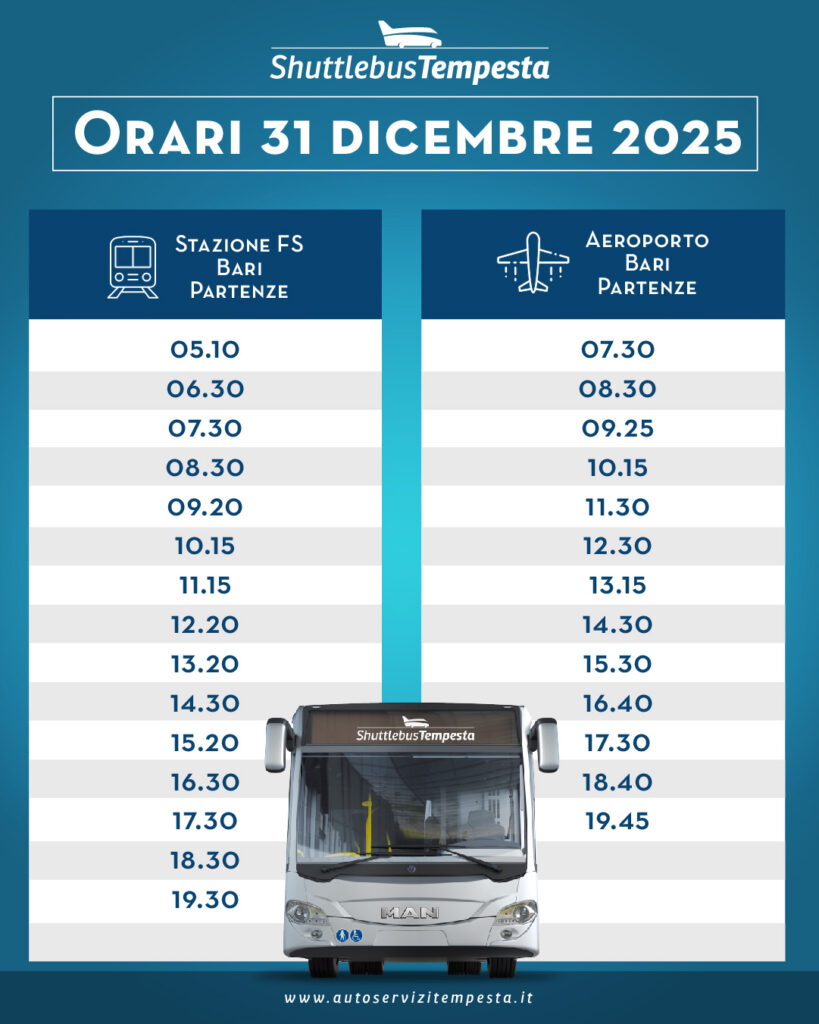 Tempesta autoservizi dicembre 2025_orari 31 dicembre